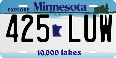 MN license plate 425LUW
