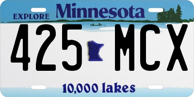 MN license plate 425MCX