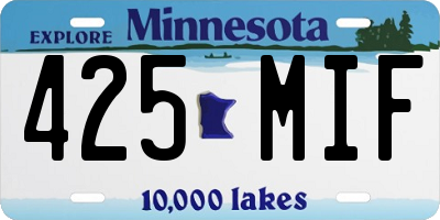 MN license plate 425MIF
