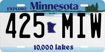 MN license plate 425MIW