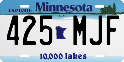 MN license plate 425MJF