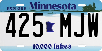 MN license plate 425MJW