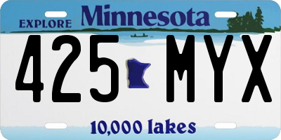 MN license plate 425MYX