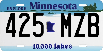 MN license plate 425MZB
