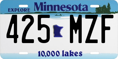 MN license plate 425MZF
