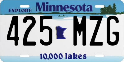 MN license plate 425MZG