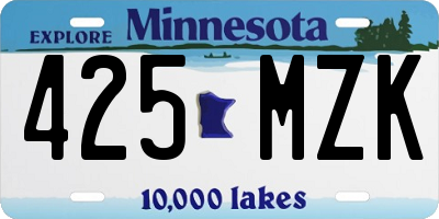 MN license plate 425MZK