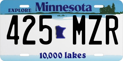 MN license plate 425MZR