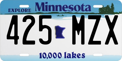 MN license plate 425MZX