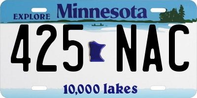MN license plate 425NAC