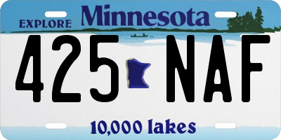 MN license plate 425NAF