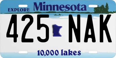 MN license plate 425NAK
