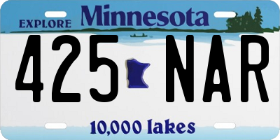MN license plate 425NAR