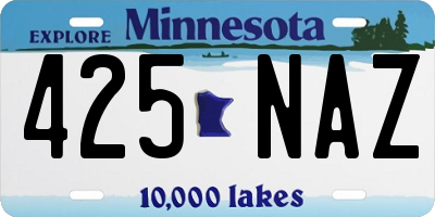 MN license plate 425NAZ