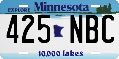 MN license plate 425NBC