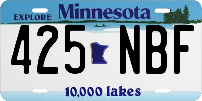 MN license plate 425NBF