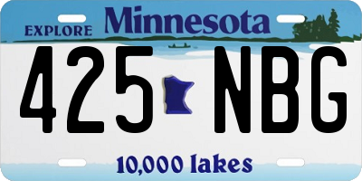 MN license plate 425NBG