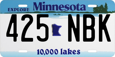 MN license plate 425NBK
