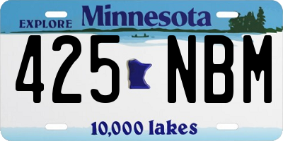 MN license plate 425NBM
