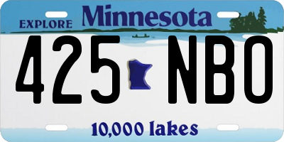 MN license plate 425NBO
