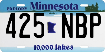 MN license plate 425NBP