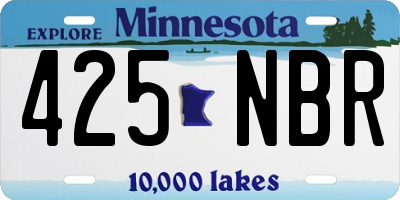MN license plate 425NBR