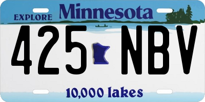 MN license plate 425NBV