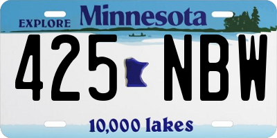 MN license plate 425NBW