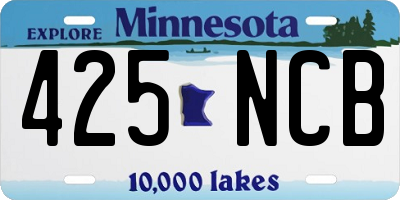 MN license plate 425NCB