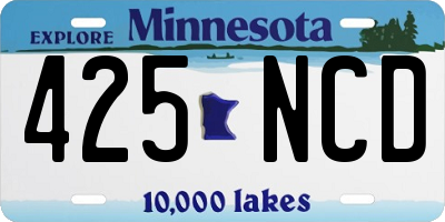 MN license plate 425NCD