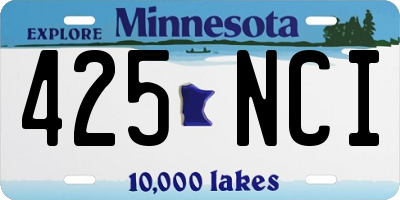 MN license plate 425NCI