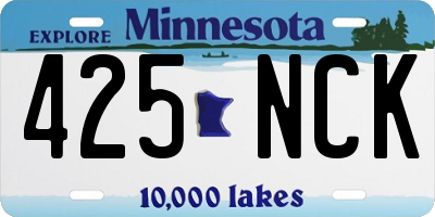 MN license plate 425NCK