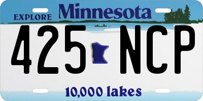 MN license plate 425NCP