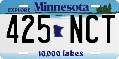 MN license plate 425NCT