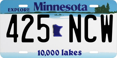 MN license plate 425NCW