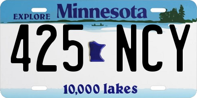 MN license plate 425NCY