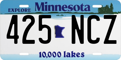 MN license plate 425NCZ
