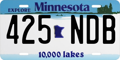 MN license plate 425NDB