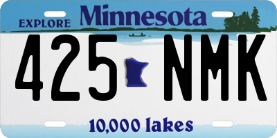 MN license plate 425NMK