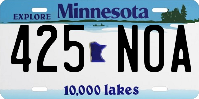 MN license plate 425NOA