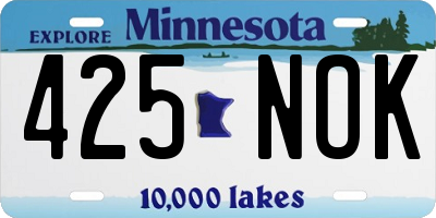 MN license plate 425NOK