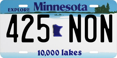 MN license plate 425NON