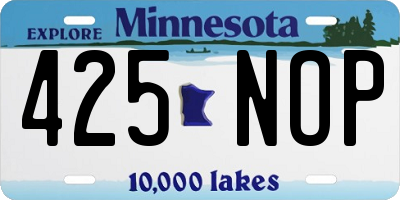 MN license plate 425NOP