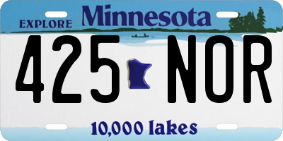 MN license plate 425NOR