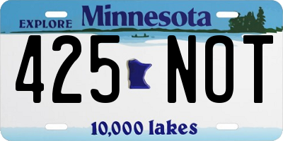 MN license plate 425NOT