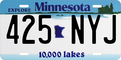MN license plate 425NYJ