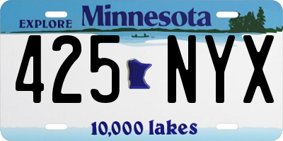 MN license plate 425NYX