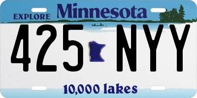 MN license plate 425NYY
