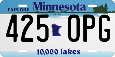 MN license plate 425OPG