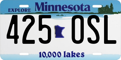MN license plate 425OSL